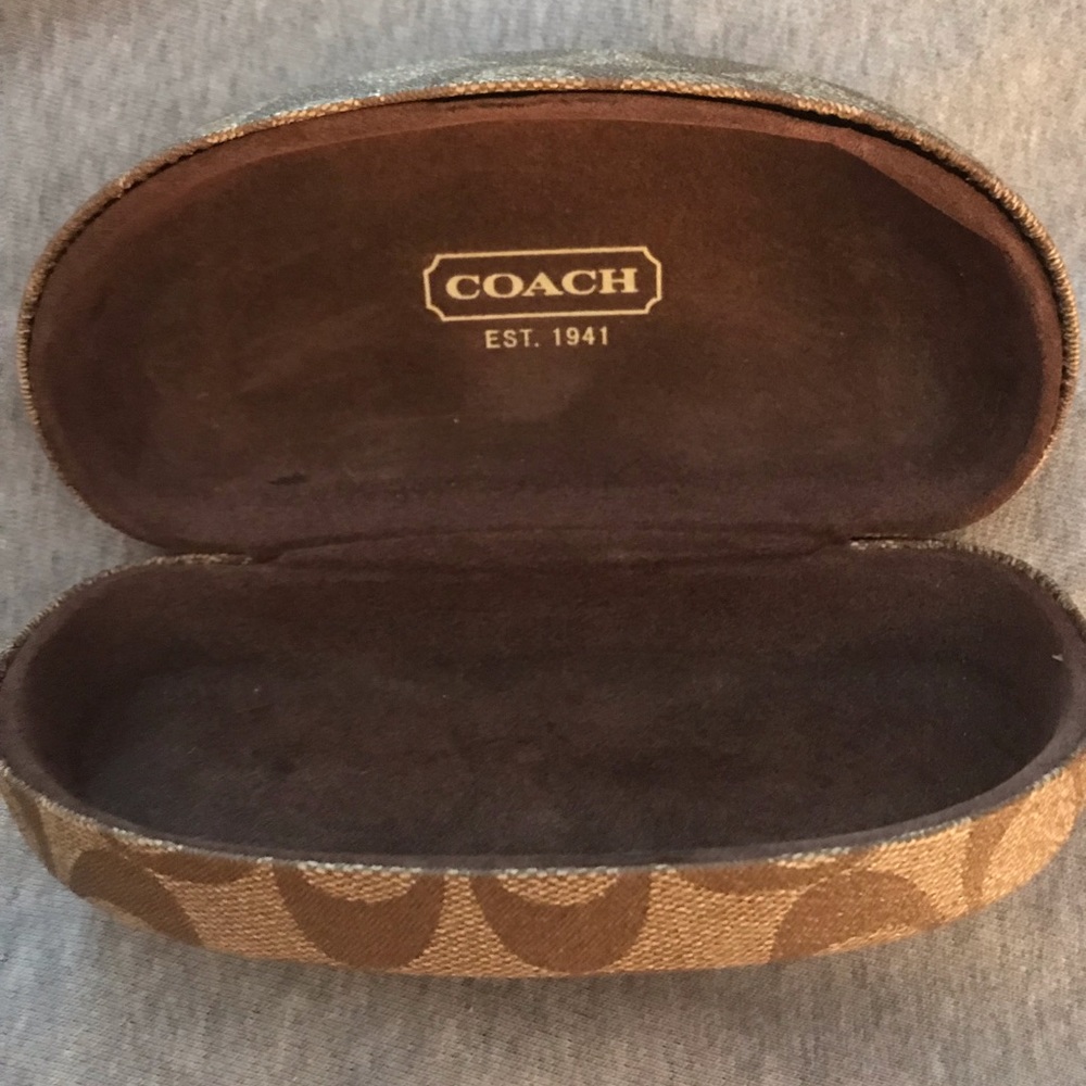 COACH brown signature glasses case